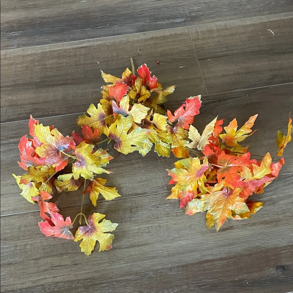 3 Autumn Faux Silk Leaf stems